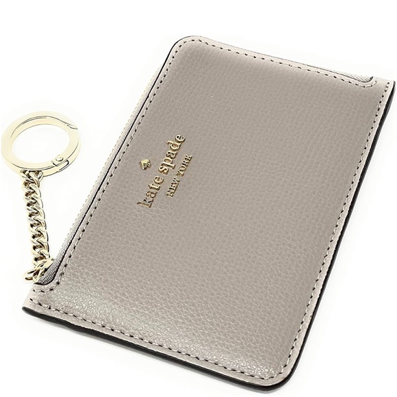 Kate Spade Darcy medium l-zip card holder with Key Ring In Warm Taupe - Picture 4 of 5